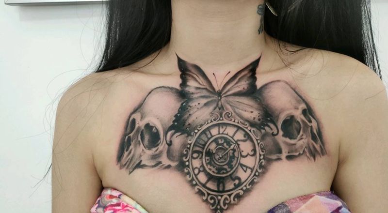 重生纹身图片_胸部纹身图案