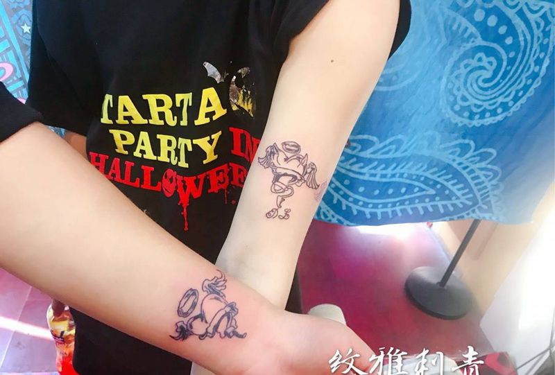 恶魔天使纹身图片