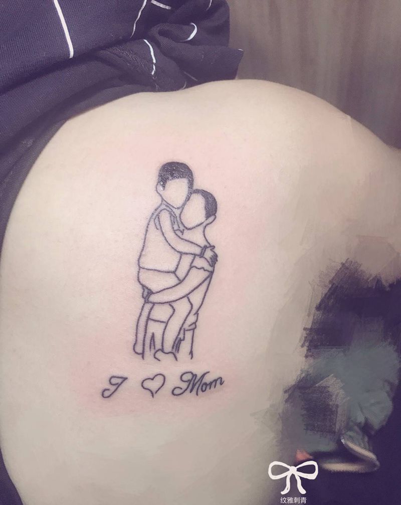 对妈妈的爱纹身图片
