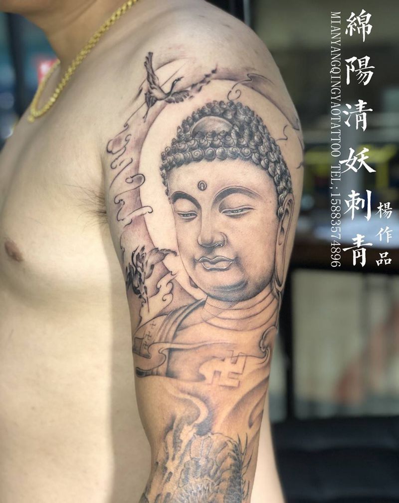 佛头纹身图片