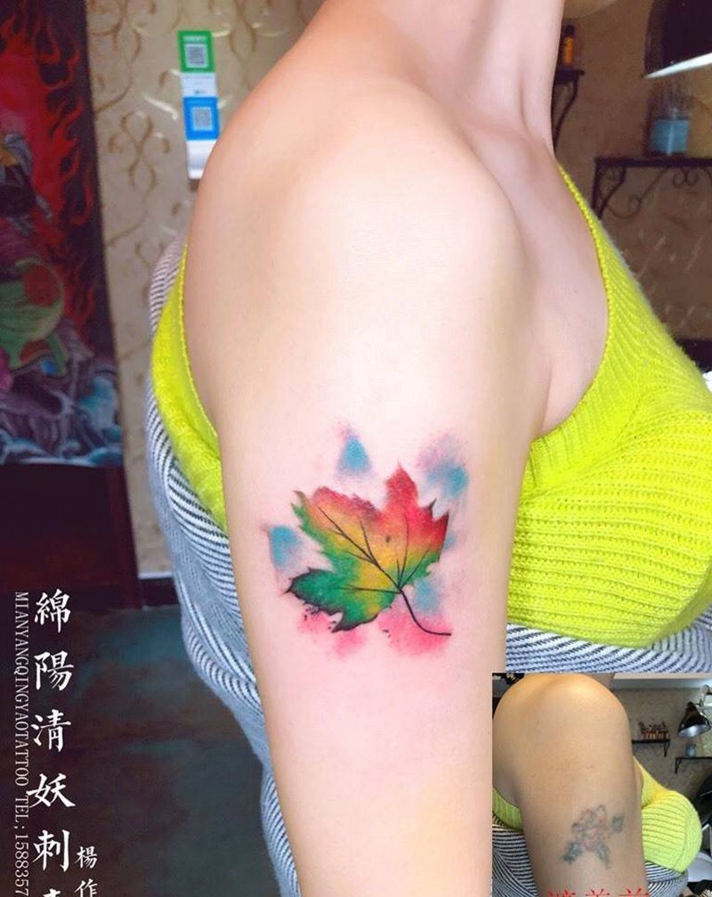 枫叶纹身图片