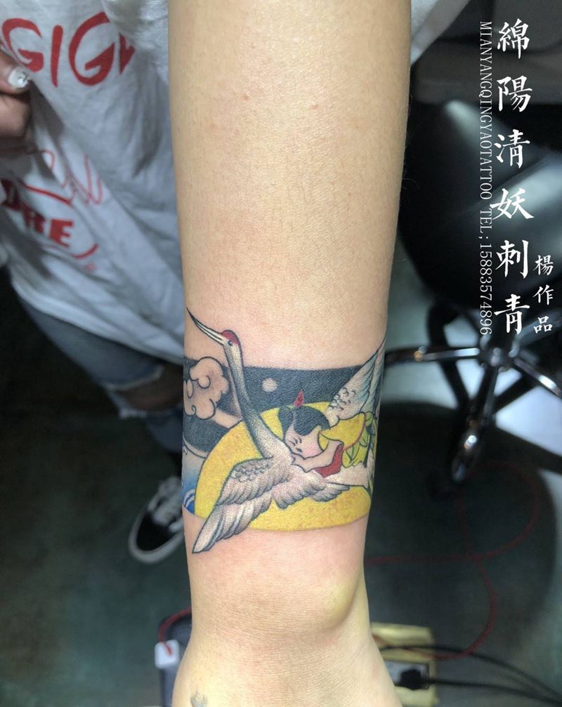 仙鹤纹身图片