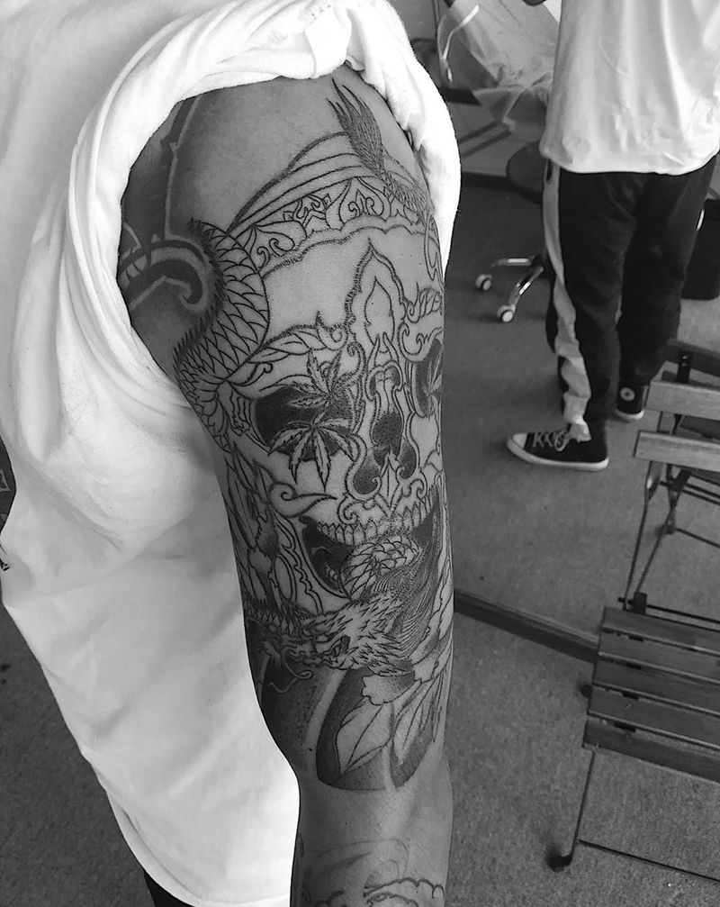 嘎巴拉未完成纹身图片