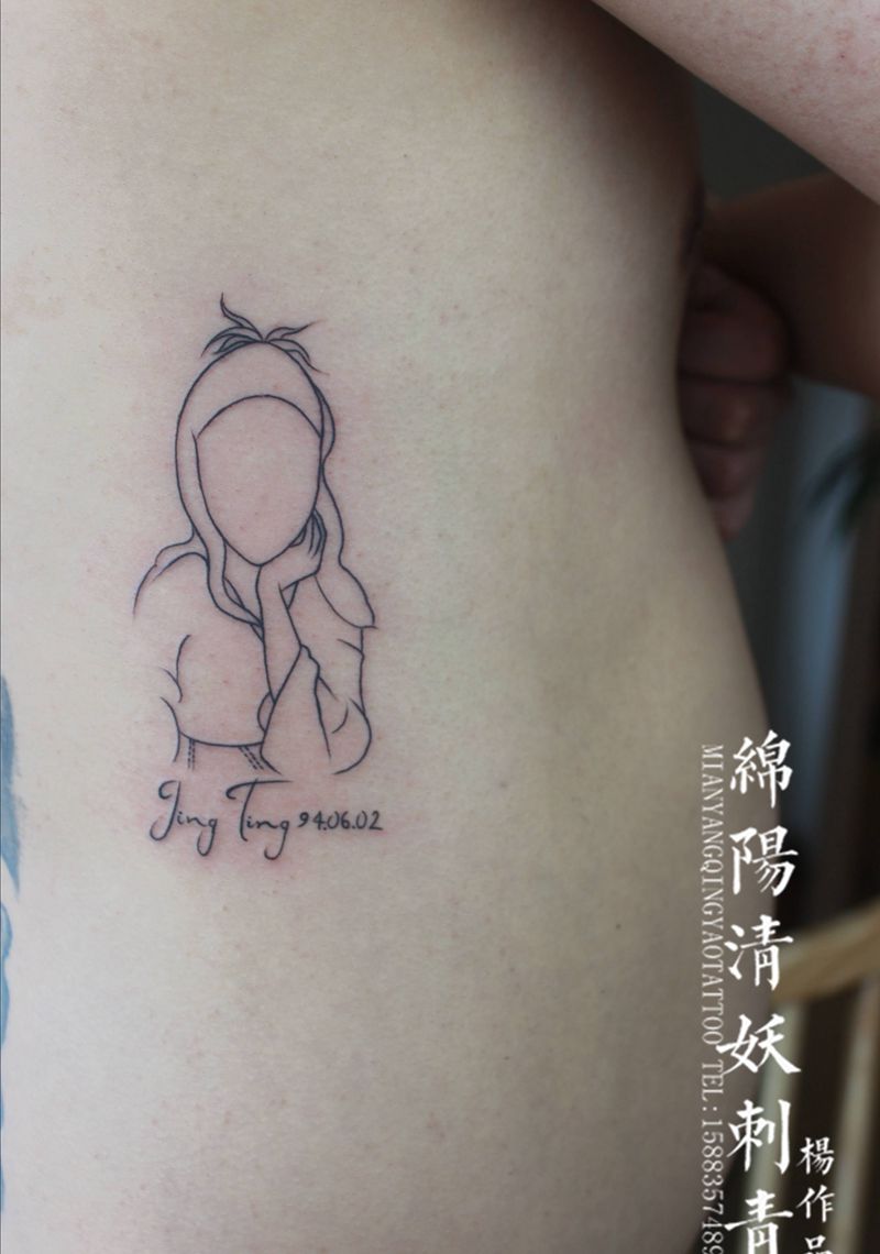 简笔画纹身图片_腿部手部纹身图案