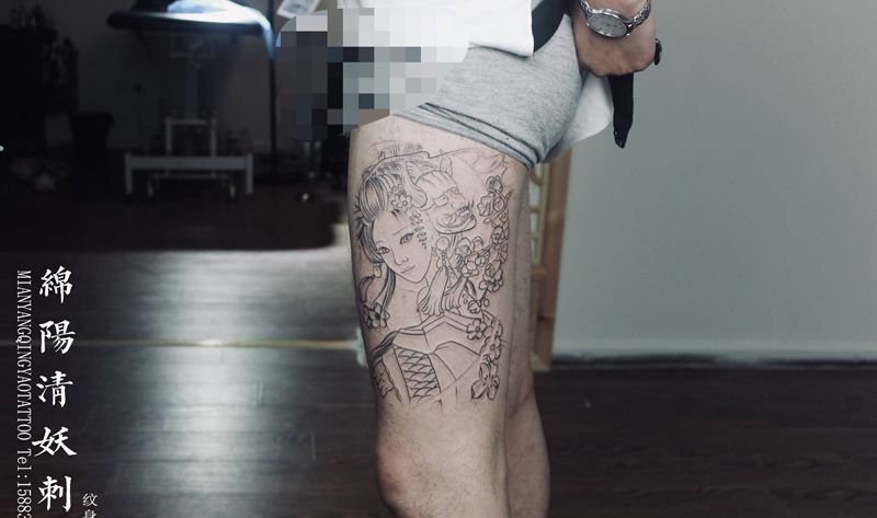 艺伎纹身图片_脚部手部纹身图案