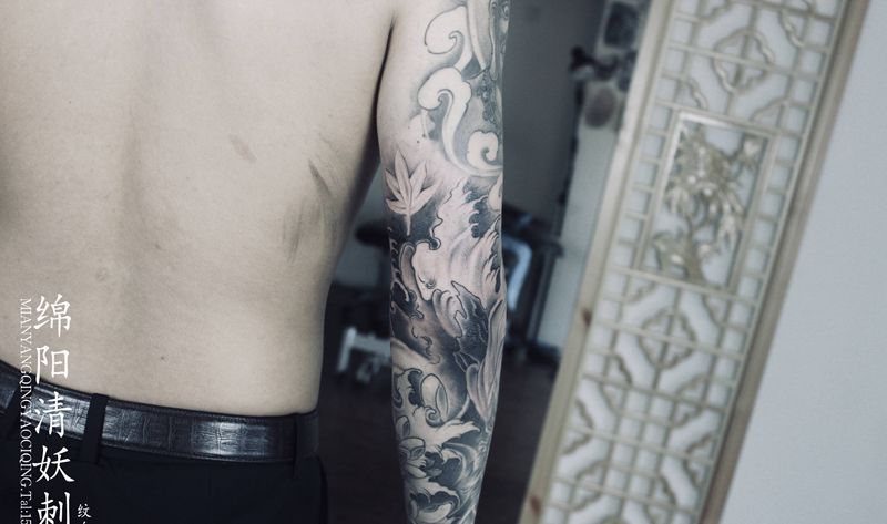 花臂纹身图片_手部脚部纹身图案