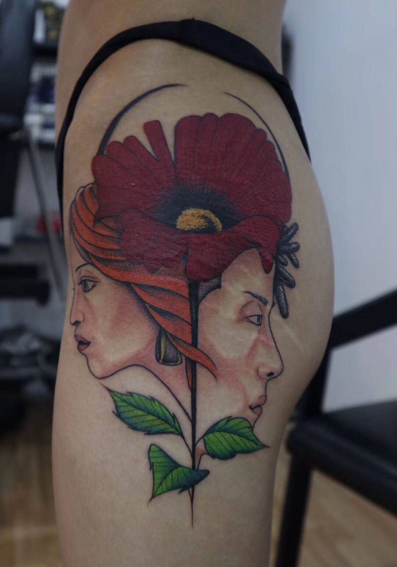 上瘾的爱情纹身图片_臀部New School纹身图案