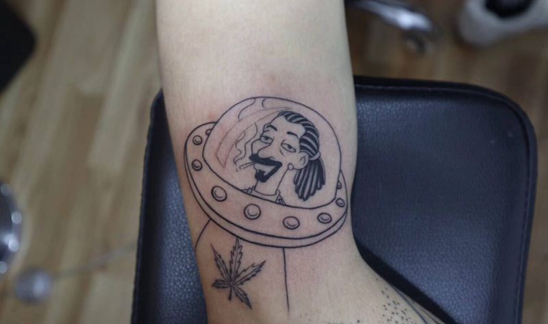 狗爷纹身图片_手臂纹身图案