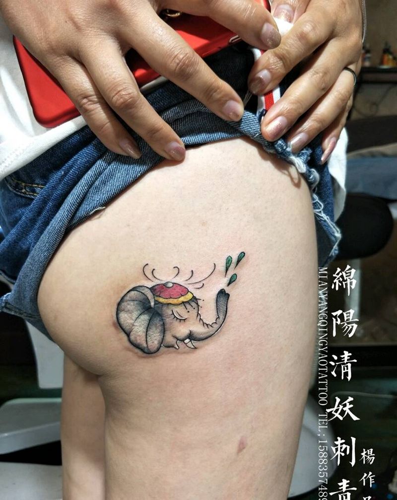 可爱小象纹身图片