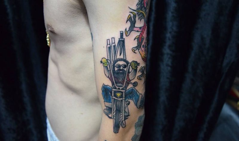 机车男,设计by 崐纹身图片