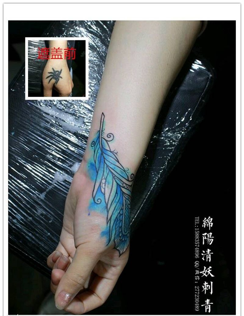 蜘蛛遮盖纹身图片