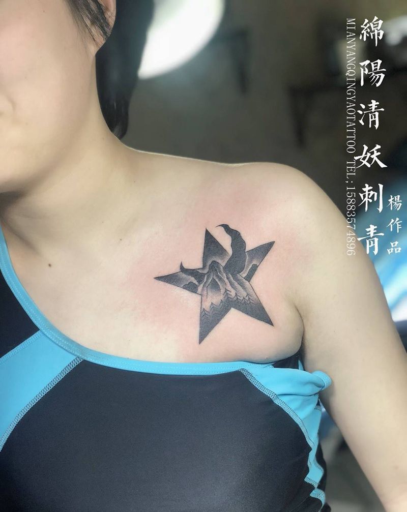 肩膀五角星 店长-杨作品纹身图片