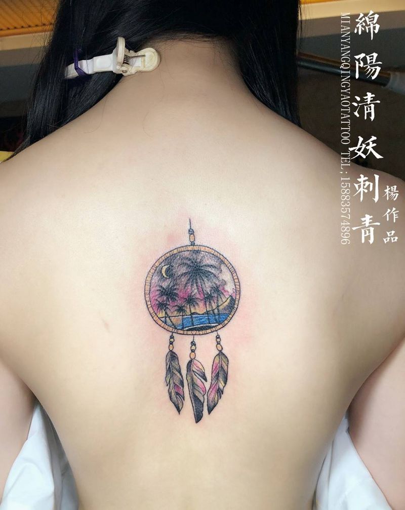 捕梦网纹身图片