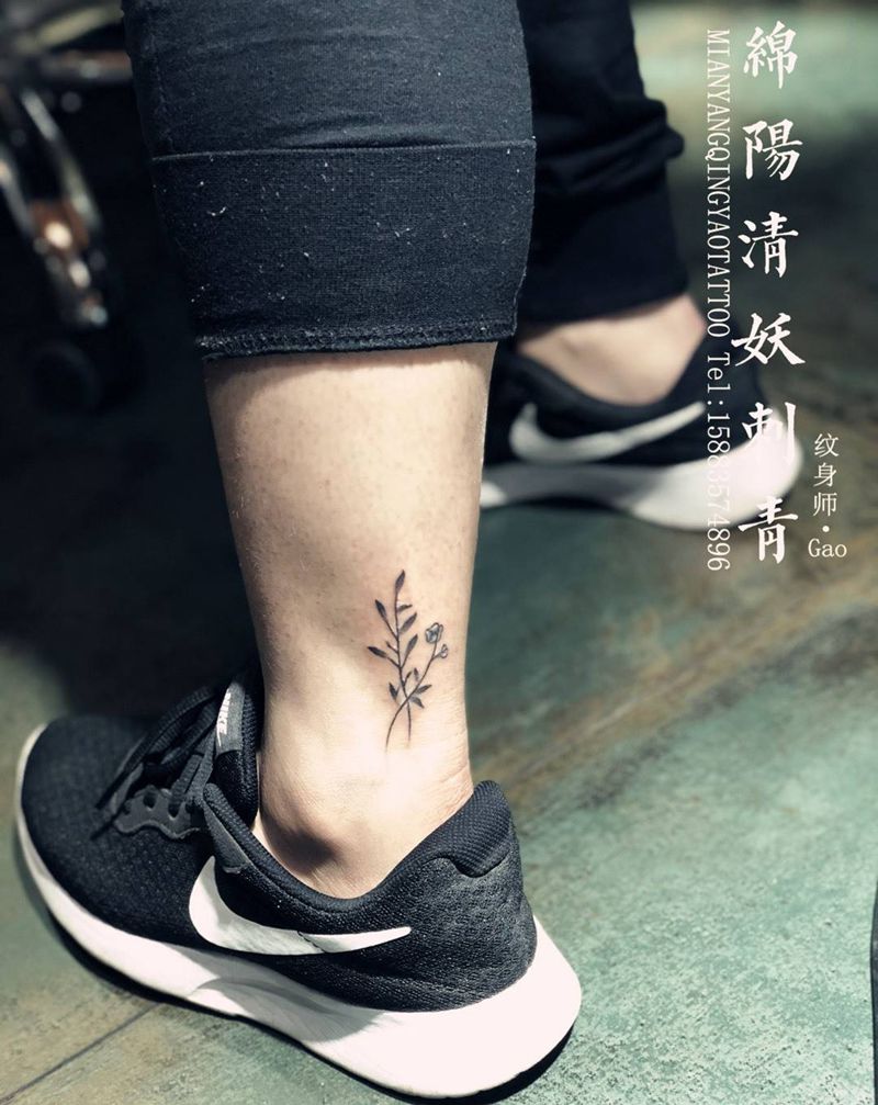 脚裸小清新纹身 高作品纹身图片