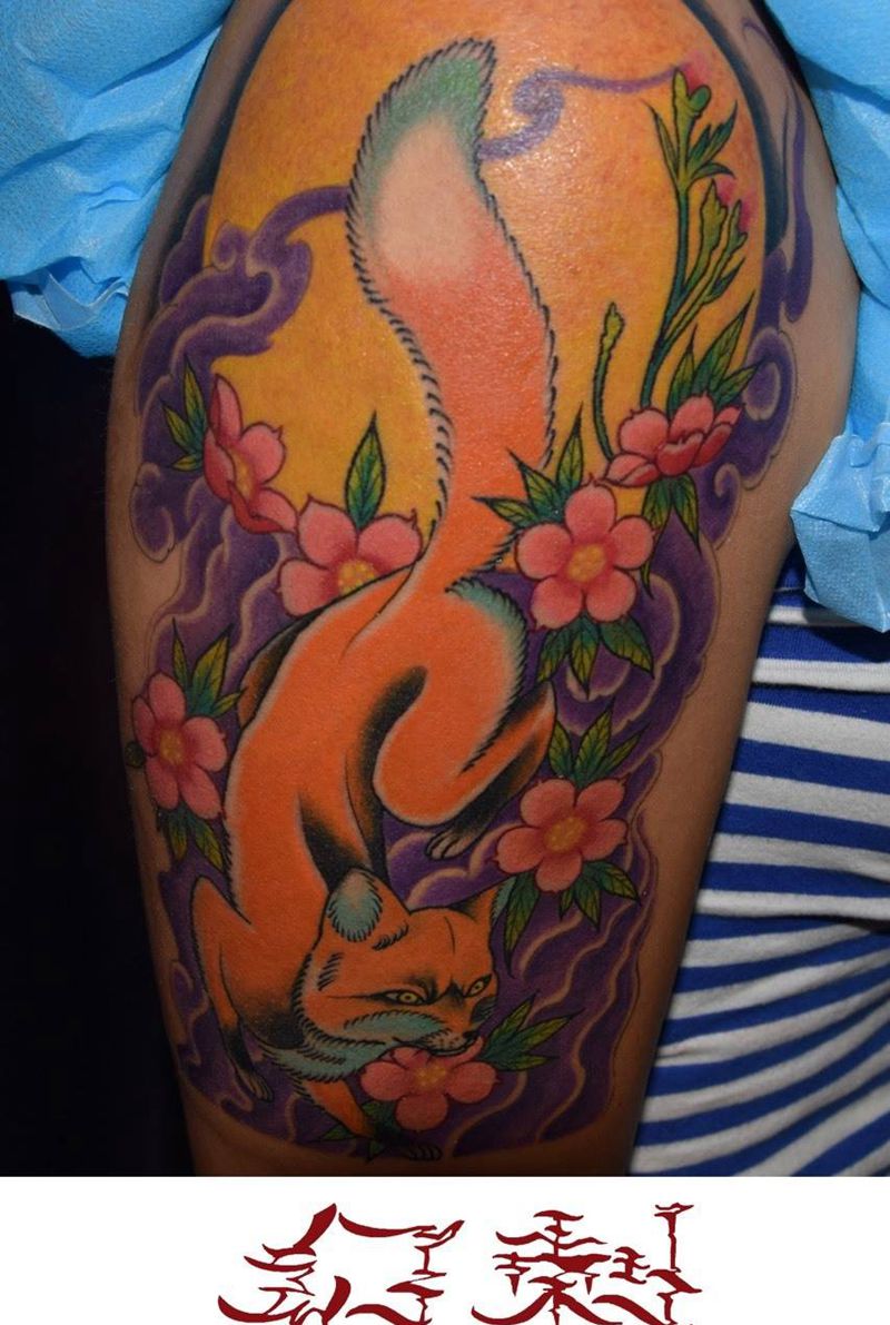 新传统狐狸纹身图片