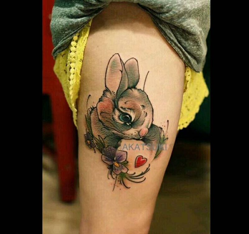 兔纹身图片