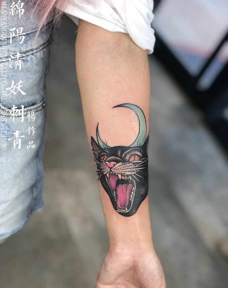 手臂狸猫遮盖纹身 店长-杨作品纹身图片