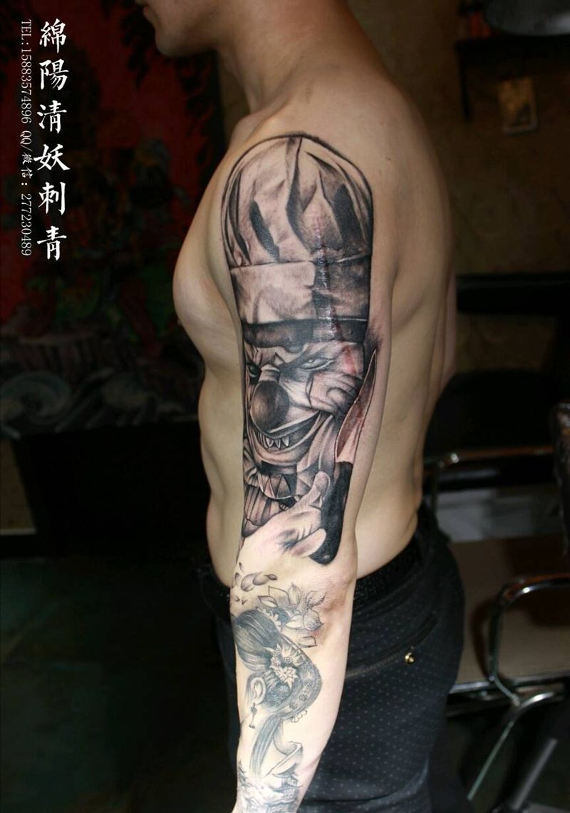 大花臂终于完工，如果你有一个花纹身图片_欧美传统习俗国画字符动物静物鬼神纹身图案