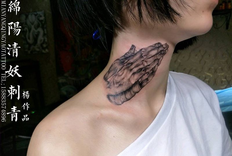 女汉子有没有纹身图片_肩部欧美国画贴纸动物静物纹身图案