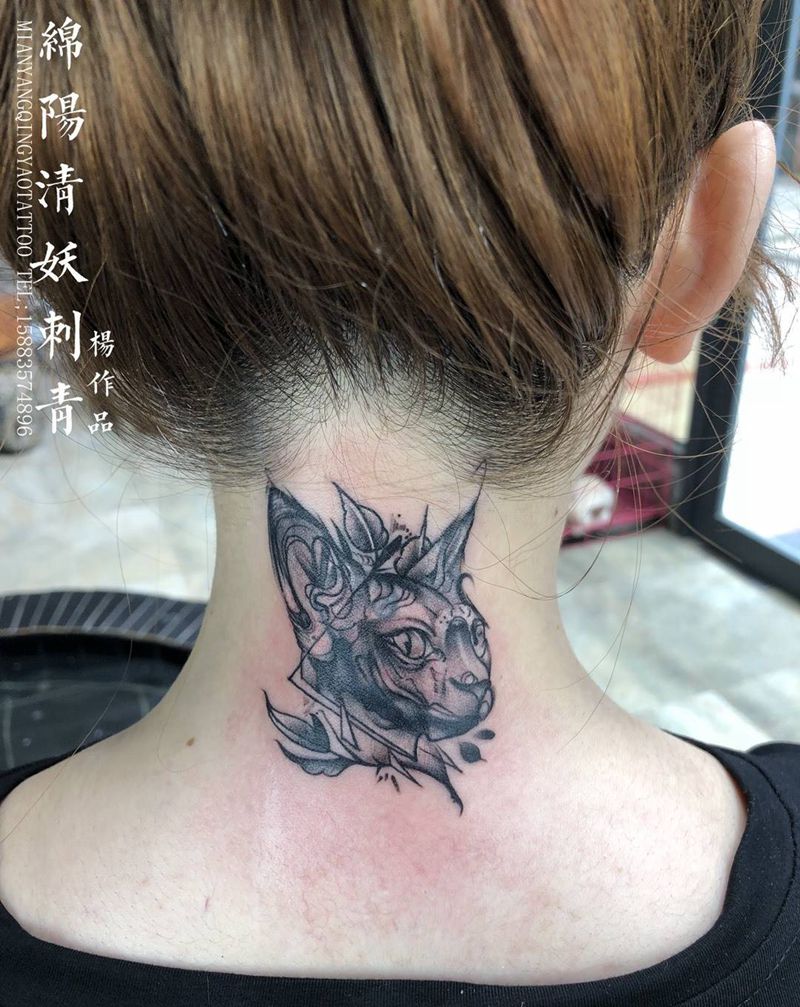 遮盖猫纹身图片