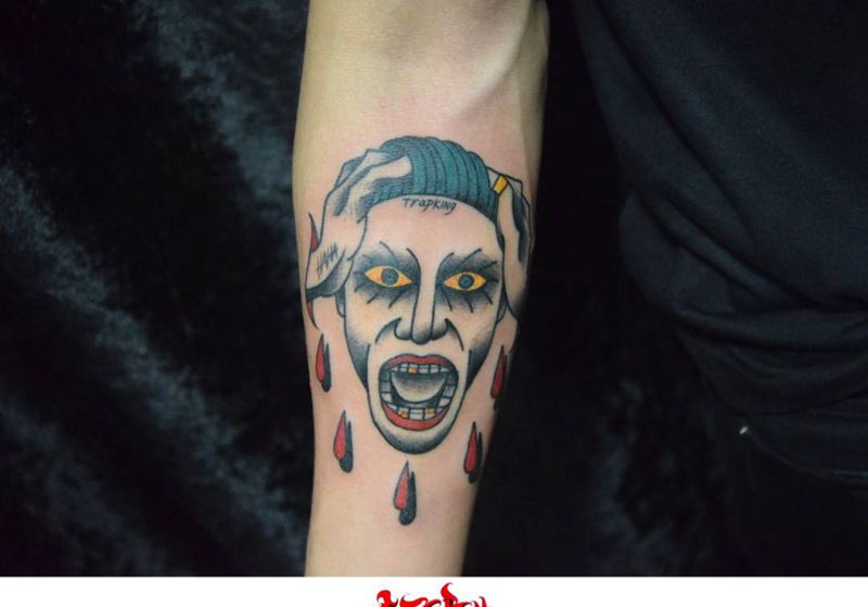 old school 小丑 by 崐。纹身图片