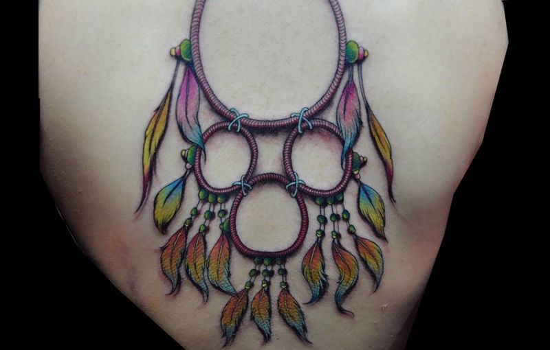 捕梦网，未完成纹身图片