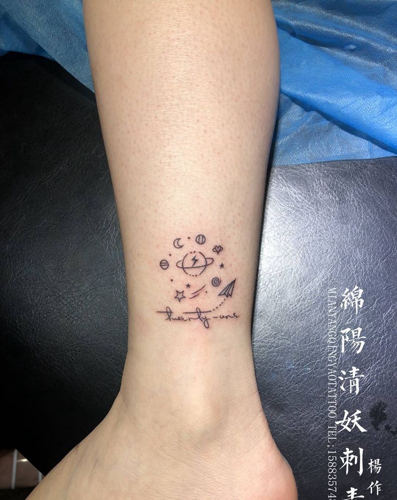 脚裸小清新纹身 店长-杨作品纹身图片