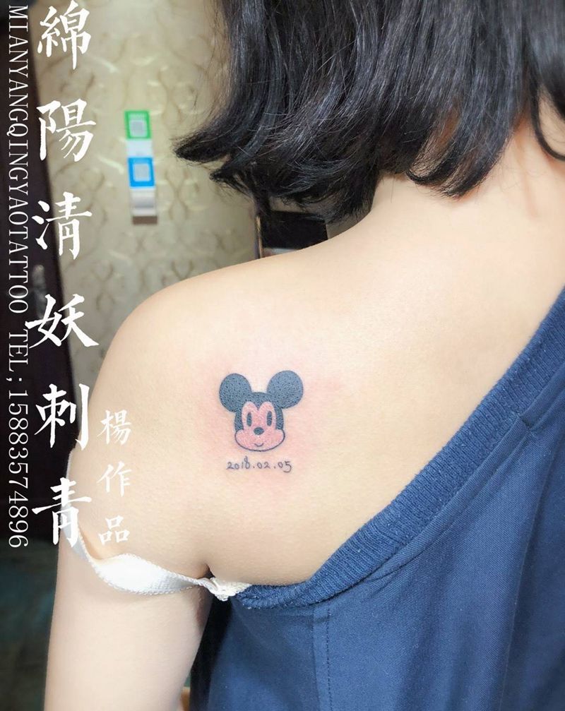 米老鼠纹身，萌萌哒纹身图片