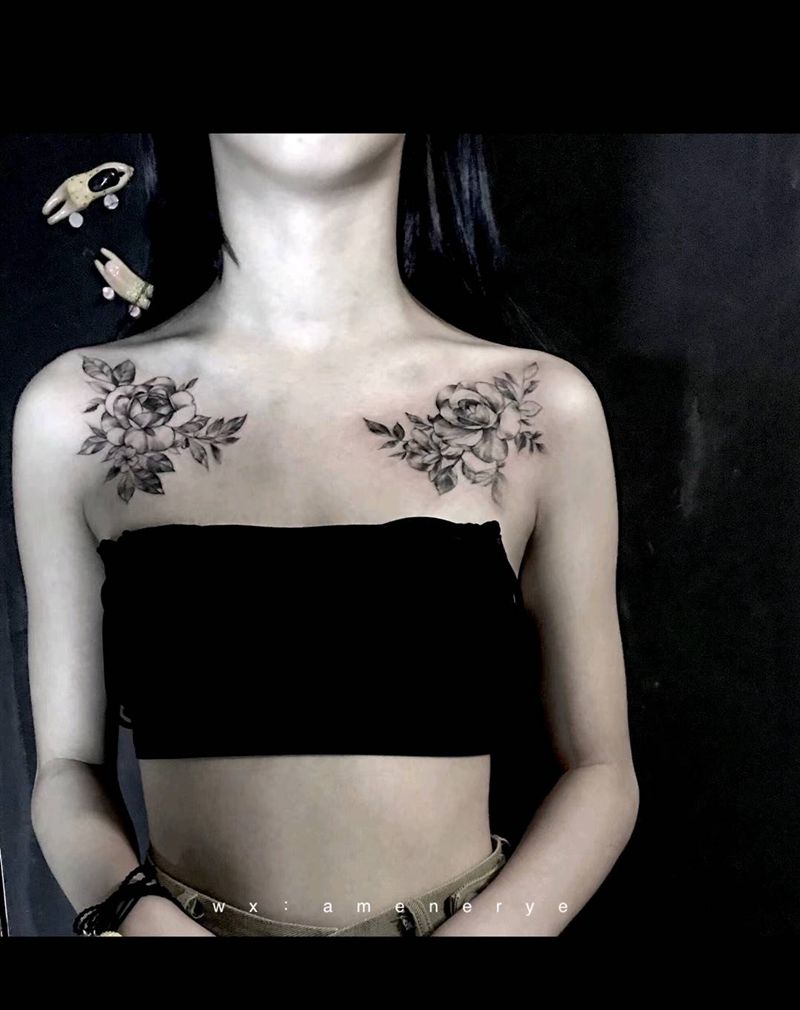 .一对肩花.纹身图片_肩部纹身图案