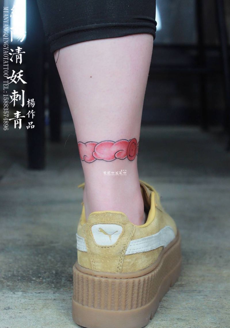 脚环云朵纹身 店长-杨作品纹身图片