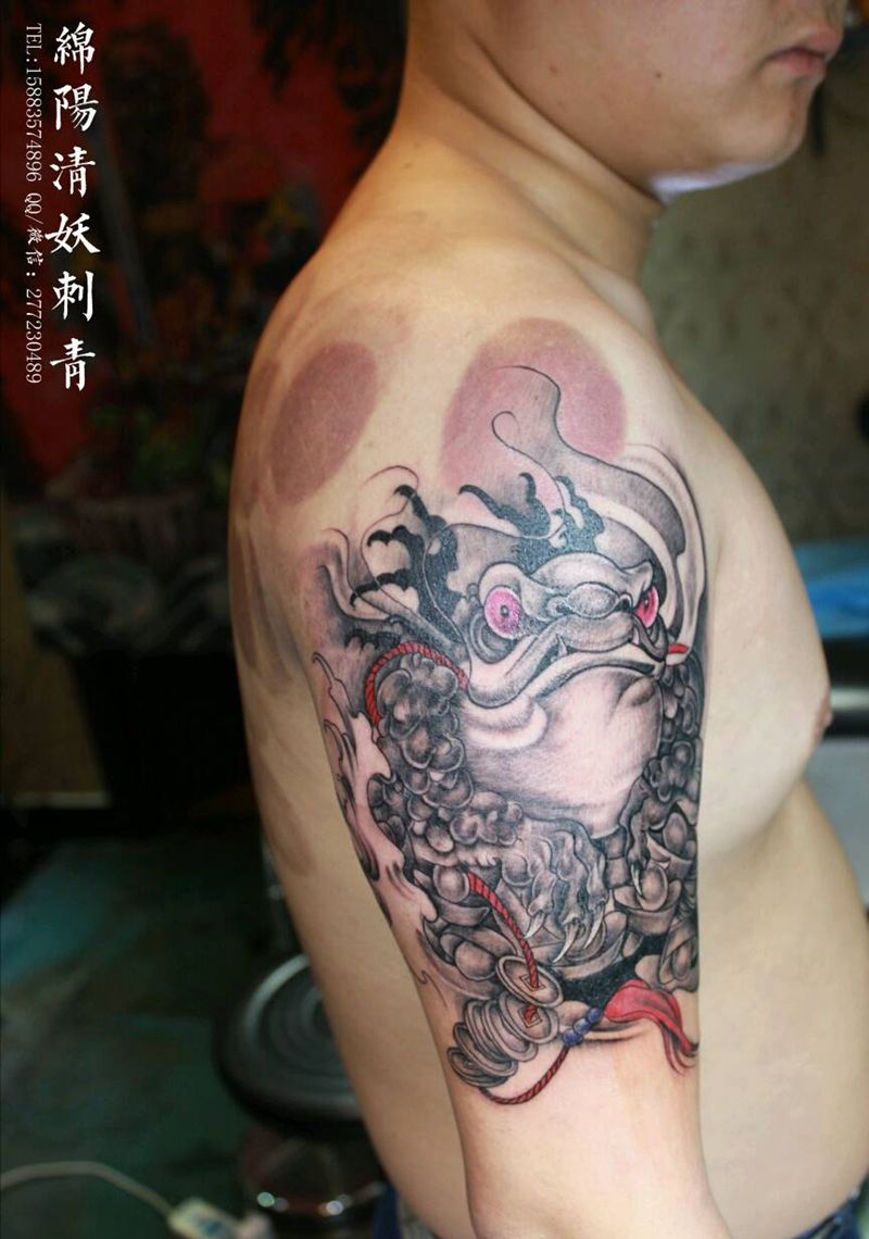 招财金蝉完成纹身图片_胸部臀部手臂欧美传统贴纸几何人物鬼神成品纹身图案