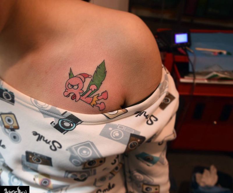 去打人纹身图片