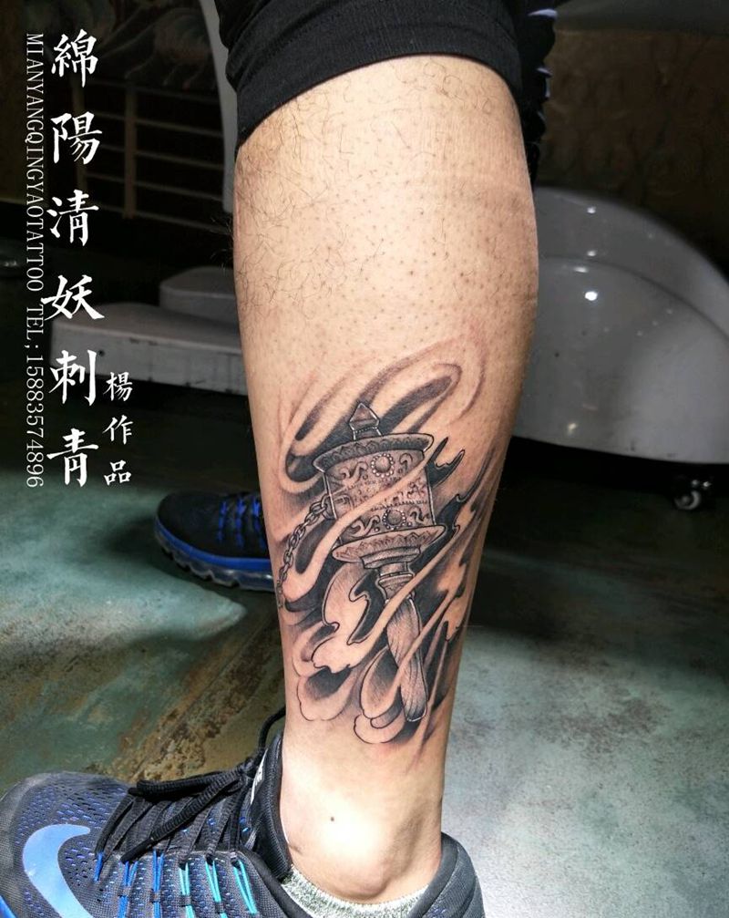 转经筒纹身图片