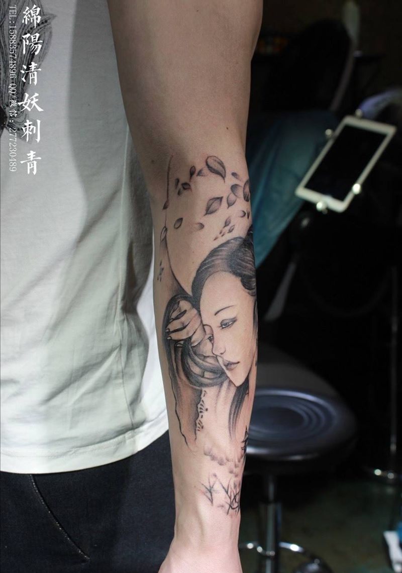 完工了纹身图片_写实传统肖像习俗国画鬼神动物字符静物几何纹身图案