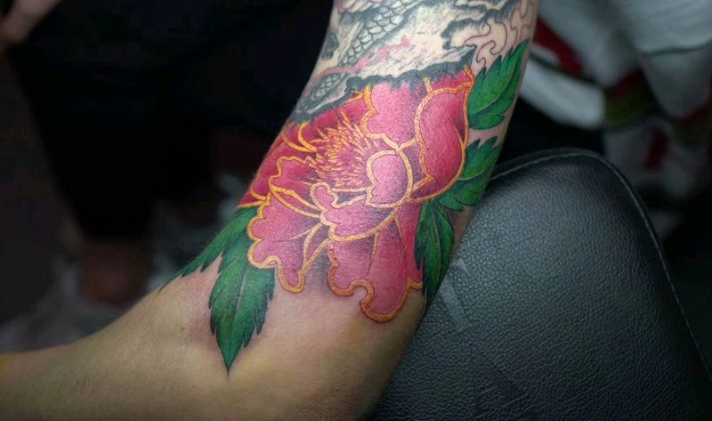 传统牡丹纹身图片