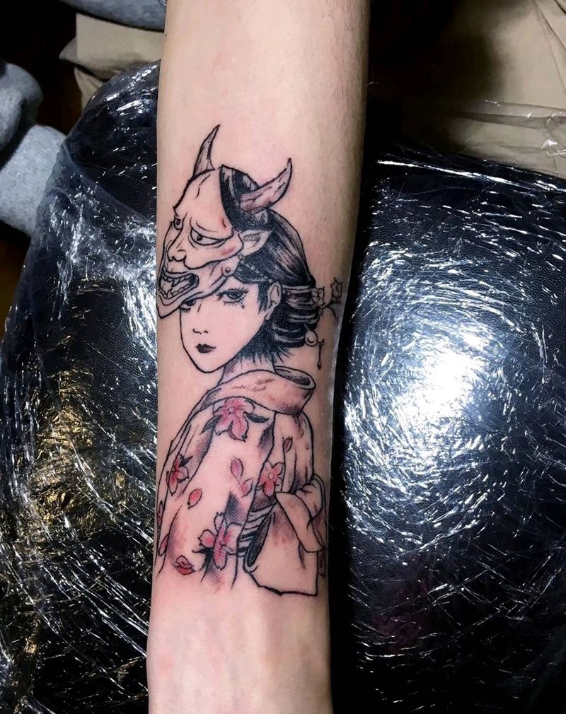 艺伎纹身图片_手臂纹身图案