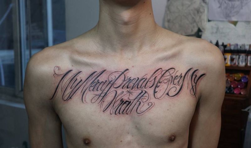 花体英文纹身图片