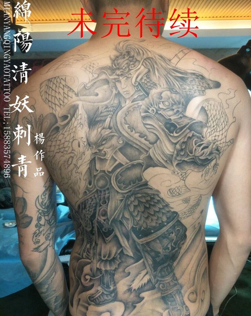 未完待续，快要完了期待成品吧纹身图片_胸部臀部传统肖像清新写实几何人物手稿纹身图案