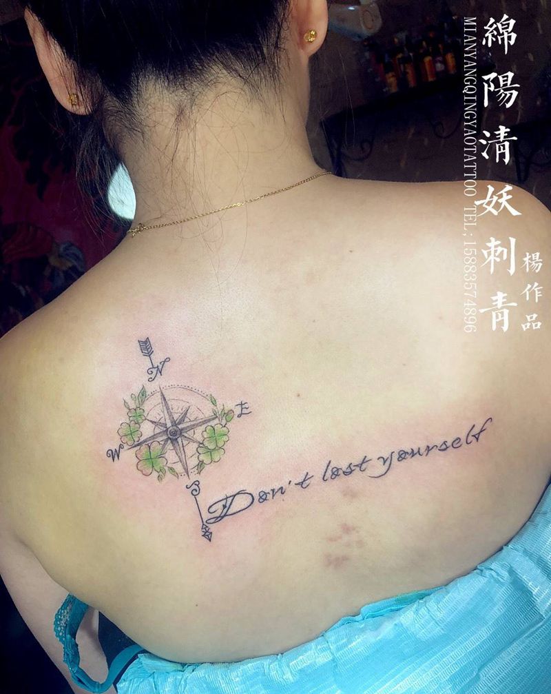 指南针纹身图片