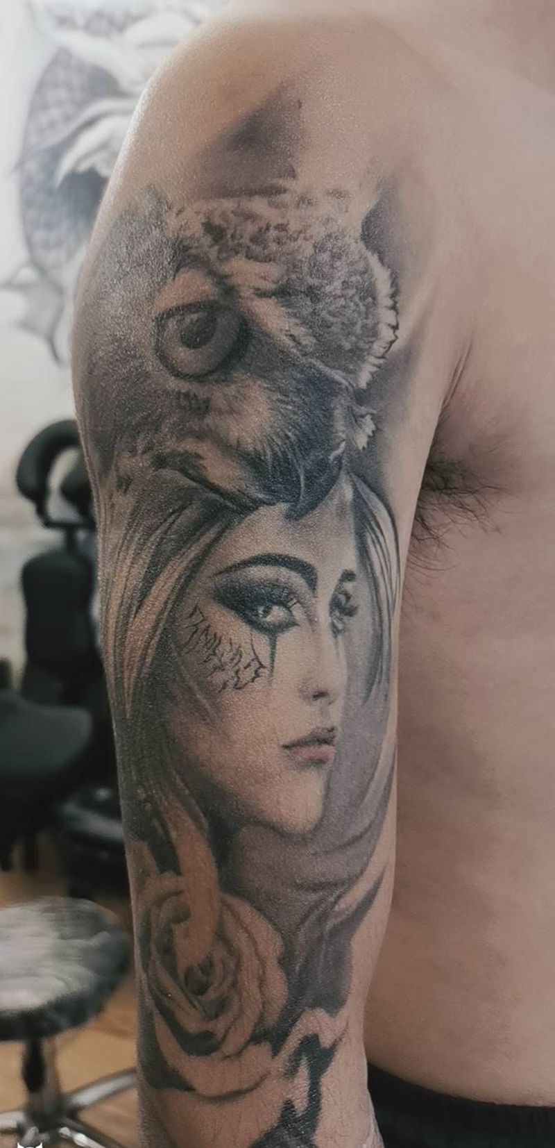 殴美纹身图片_手臂欧美写实纹身图案