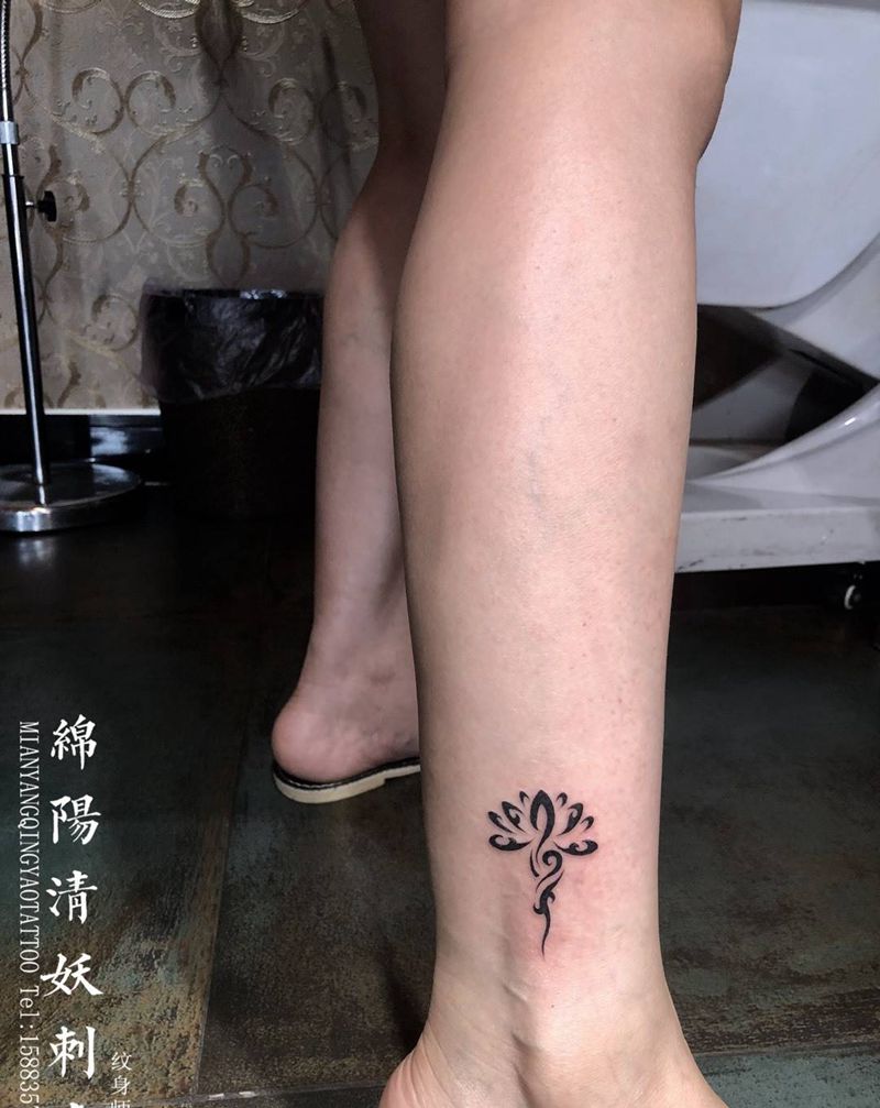 脚裸小清新纹身 高作品纹身图片