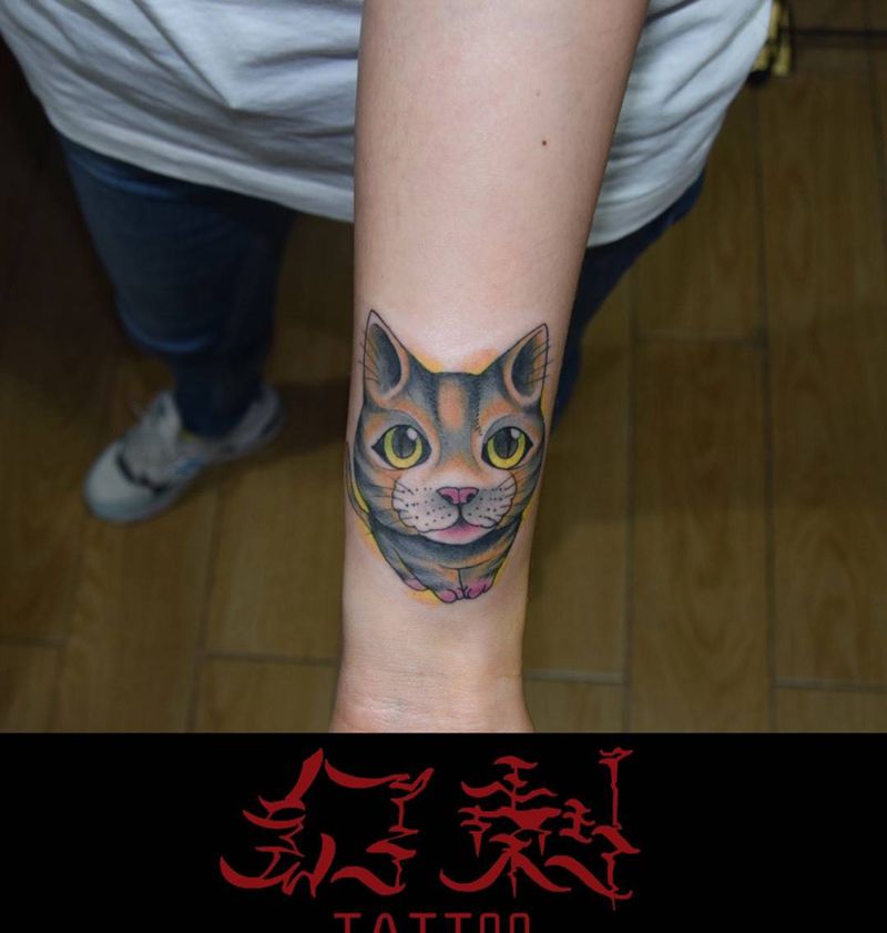 设计一小猫纹身图片