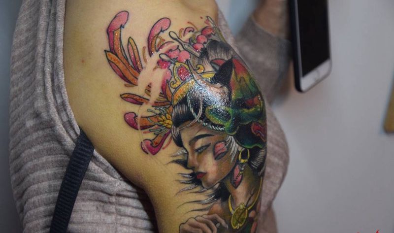 遮盖（艺妓纹身）纹身图片