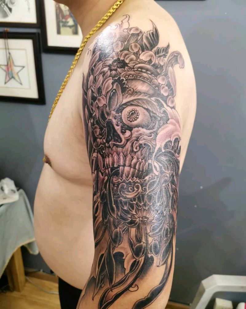 嗄巴拉纹身图片_手臂背部老传统纹身图案