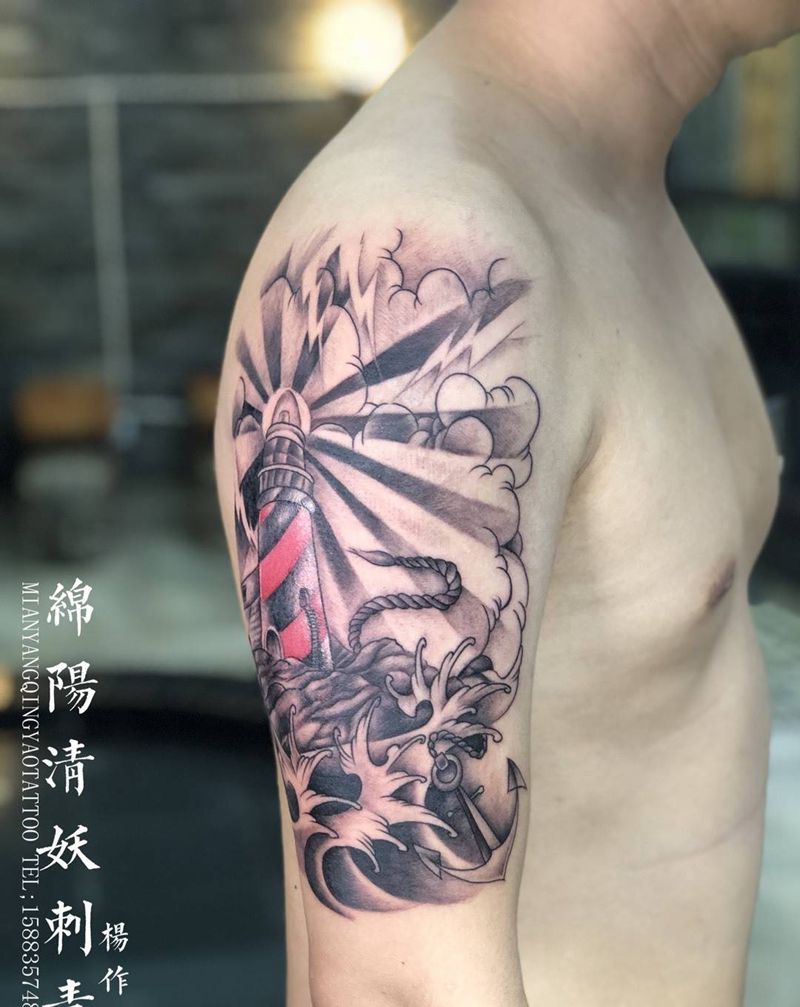 灯塔纹身图片