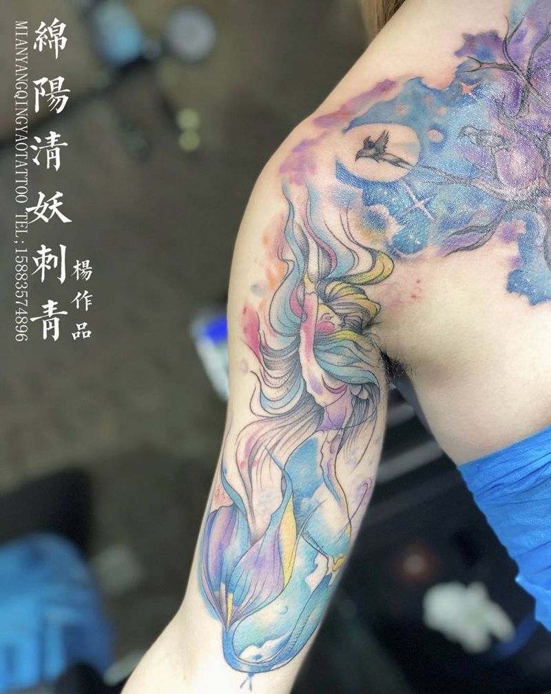 花臂女纹身图片