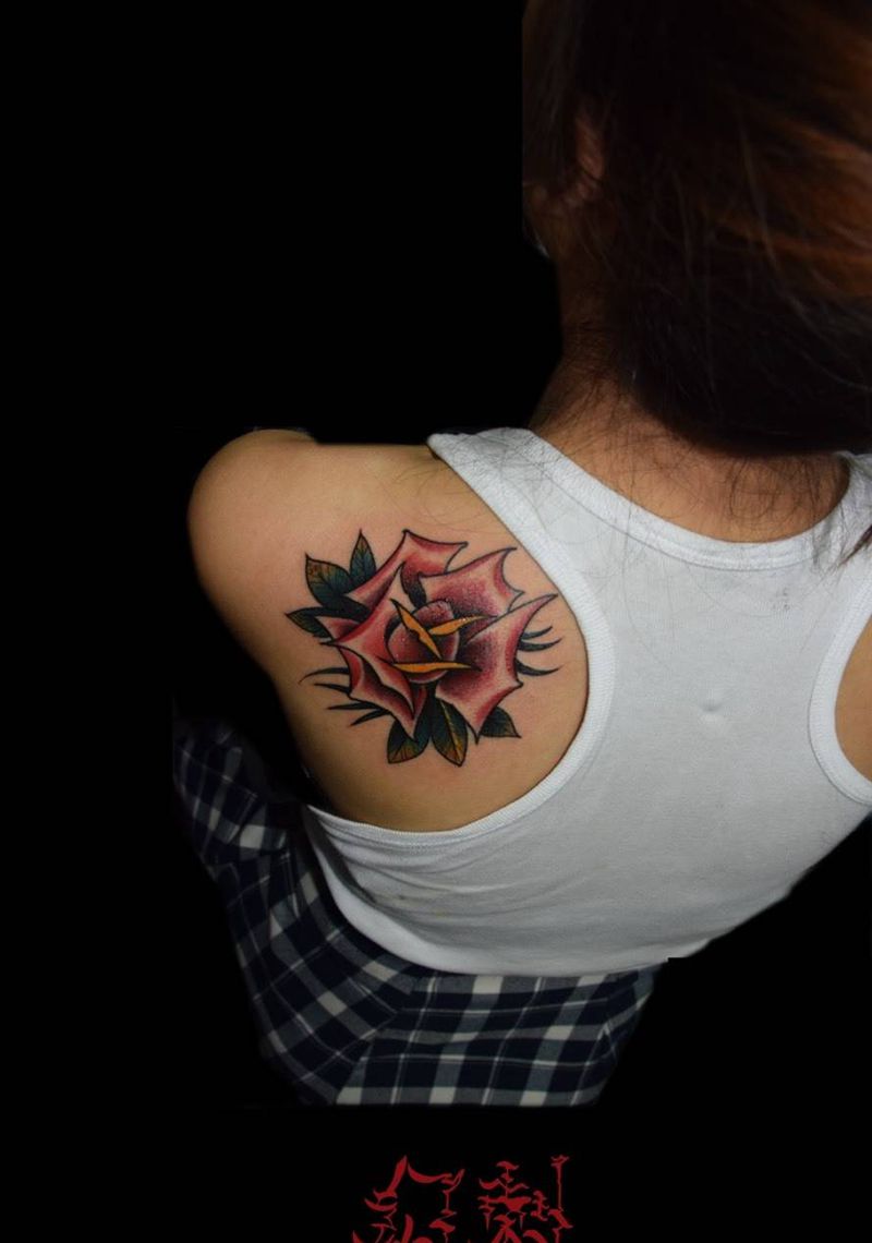 原创设计玫瑰纹身图片