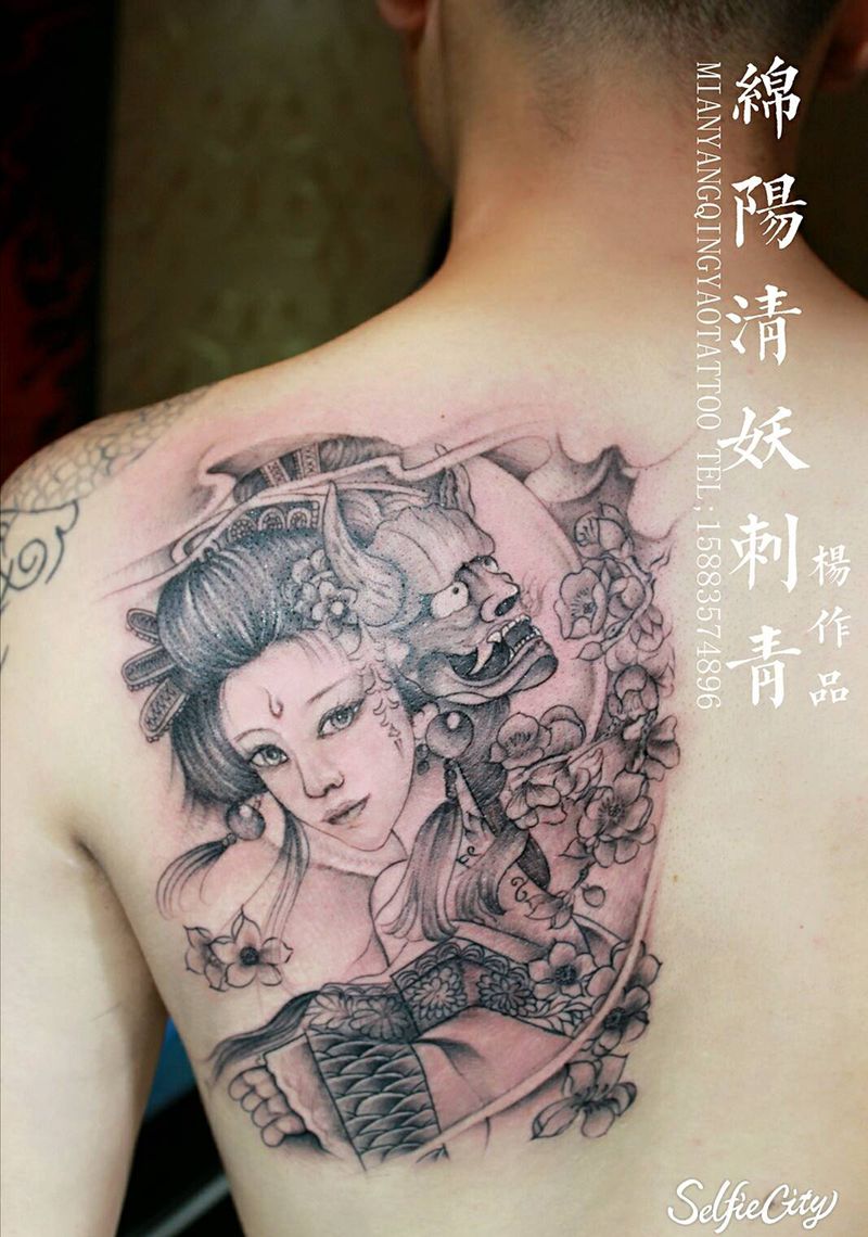 艺妓纹身纹身图片_胸部腿部手部传统习俗清新动物人物纹身图案