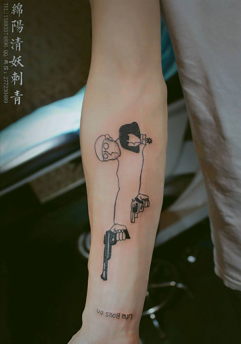 这个杀手不太冷纹身，字母纹身纹身图片_腰部背部臀部腿部脚部习俗清新人物植物静物纹身图案