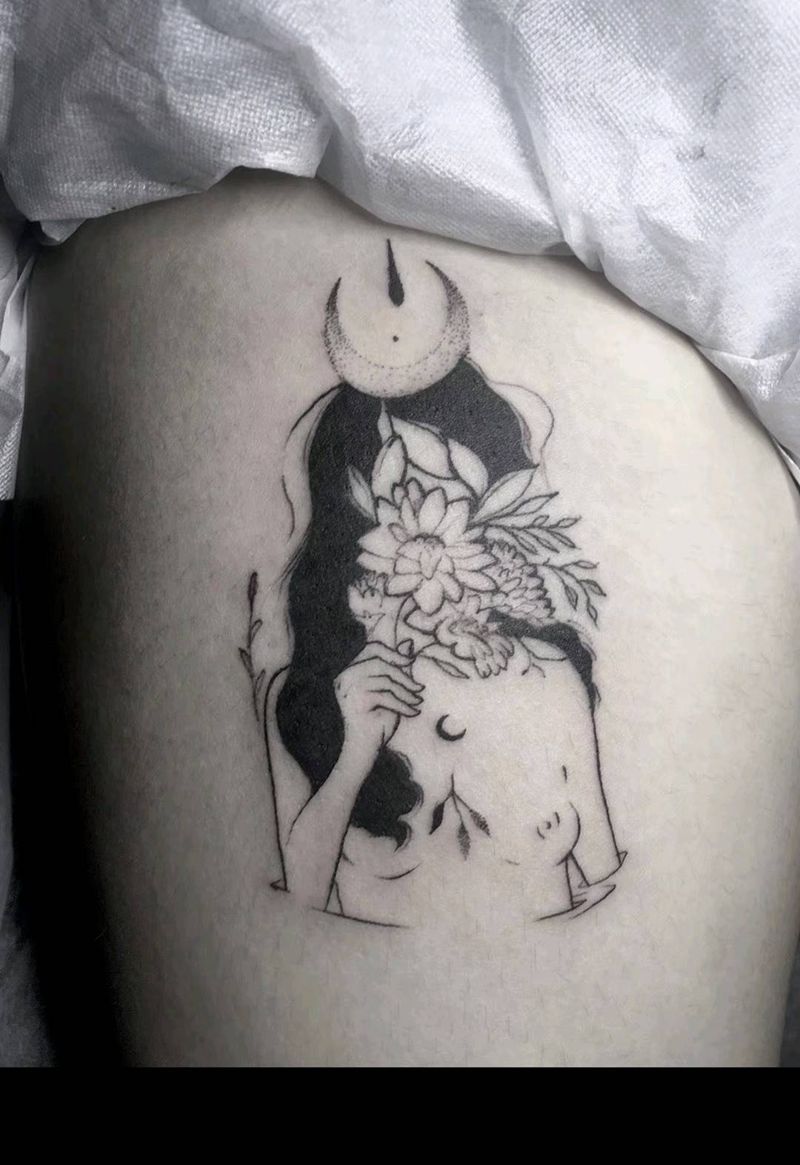 露点la  (´･_･`)纹身图片_腿部纹身图案